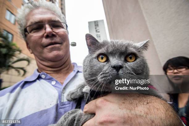 Parishioners accompanied by their pets attend a mass on the occasion of St. Francis of Assisi Day, in Sao Paulo, Brazil, 04 October 2017. St. Francis...