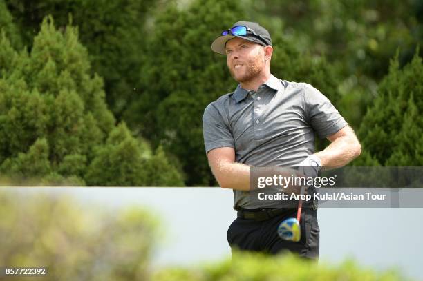 Jarin Todd of USA pictured during round one for the Yeangder Tournament Players Championship at Linkou lnternational Golf and Country Club on October...