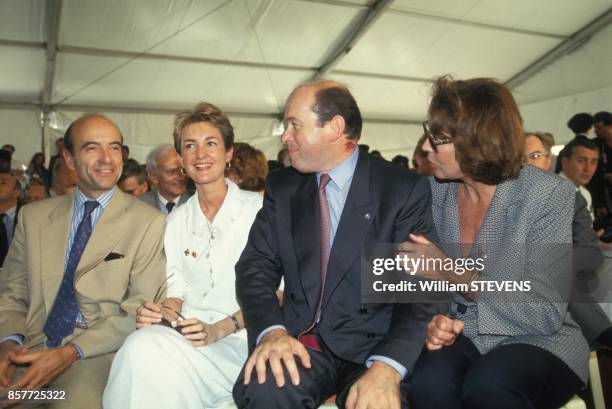 Alain Juppe et sa femme Isabelle en compagnie de Jacques Toubon et sa femme Lise lors du sommet des pays francophones le 20 octobre 1993 a l4ile...