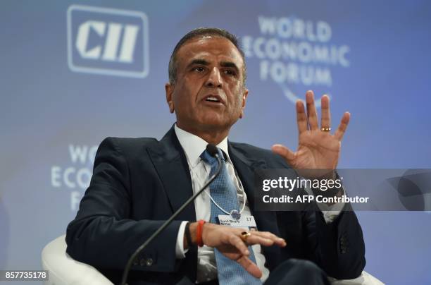 Sunil Bharti Mittal, founder of Bharti Enterprises, attends the India Economic Summit in New Delhi on October 5, 2017. The World Economic Forums...