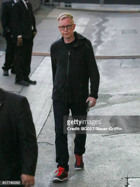 Andy Fletcher of music band 'Depeche Mode' is seen at 'Jimmy Kimmel Live' on October 04, 2017 in Los Angeles, California.