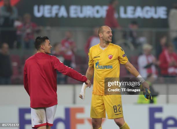 Goalkeeper Milan Borjan of Belgrad looks on during the UEFA Europa League group H match between 1. FC Koeln and Crvena Zvezda at RheinEnergieStadion...