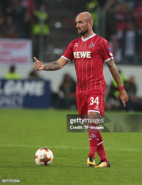 Konstantin Rausch of Koeln controls the ball during the UEFA Europa League group H match between 1. FC Koeln and Crvena Zvezda at RheinEnergieStadion...