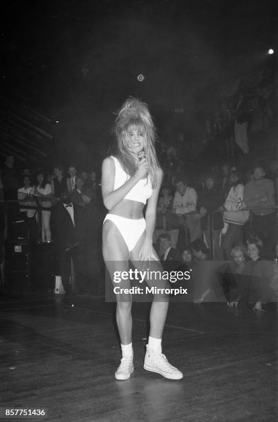 Mandy Smith at a nightclub to promote her new song, 17th January 1987.