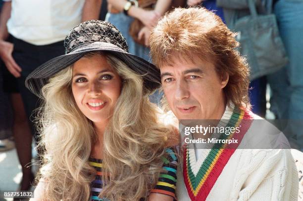 Bill Wyman and Mandy Smith at Sticky Fingers, Bill's new restaurant in Kensington, 9th May 1989.