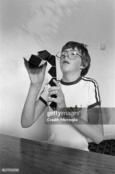 Year old Terence Wilson of Deepdale near Preston, with his Rubik snake, 28th August 1981.