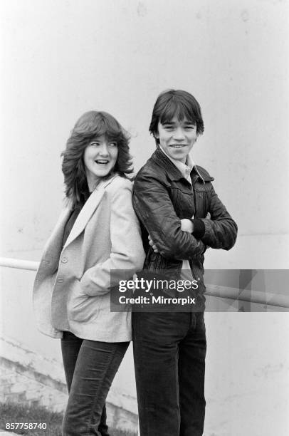 Stars of the BBC TV series 'Grange Hill ' Michelle Herbert, aged 15, who plays the part of Trisha Yates with Todd Carty who plays the part of Tucker...