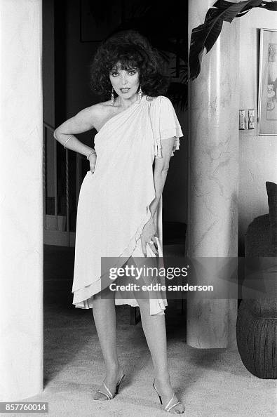 Actress Joan Collins wearing 'Dynasty ' dress, given to the Daily ...