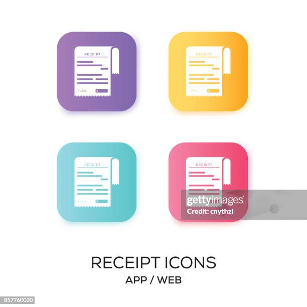 stockillustraties, clipart, cartoons en iconen met ontvangst app icon set - app store logo
