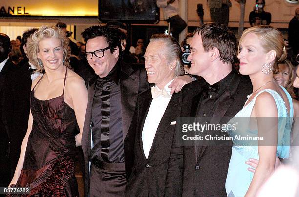 Daryl Hannah, Michael Madsen, David Carradine, director Quentin Tarantino and Uma Thurman