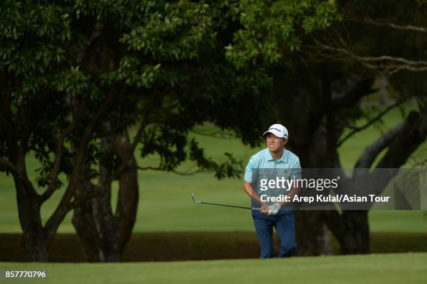 David Lipsky of USA in action during round one for the Yeangder Tournament Players Championship at Linkou lnternational Golf and Country Club on...