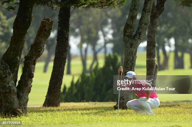 Javi Colomo of Spain in action during round one for the Yeangder Tournament Players Championship at Linkou lnternational Golf and Country Club on...