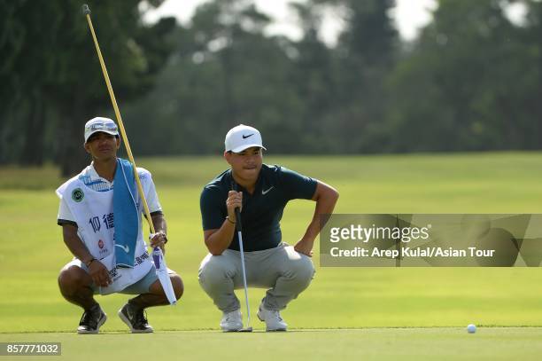 Miguel Tabuena of Philippines in action during round one for the Yeangder Tournament Players Championship at Linkou lnternational Golf and Country...