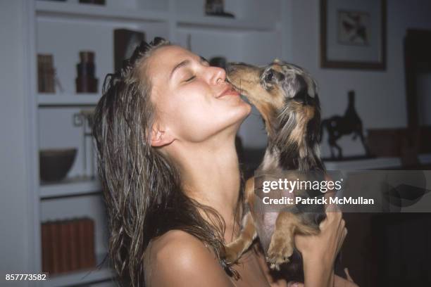 Nikki Novak and Dachshund August 7, 2000.