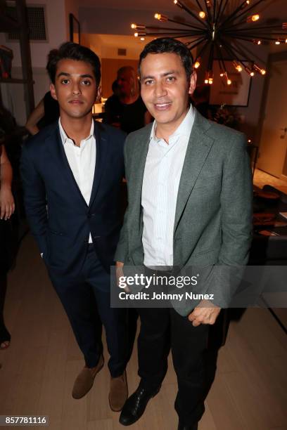 Adal Gutierrez and Gabriel Rivera-Barraza attend the Mercado Global Pre-Celebration Gathering at Private Residence on October 4, 2017 in New York...
