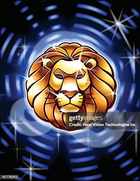 leo zodiac - looking at camera studio stock illustrations