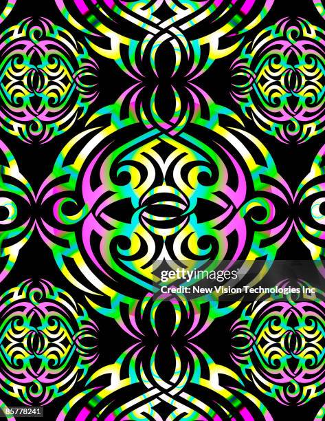 abstract tribal design - green studio background stock illustrations
