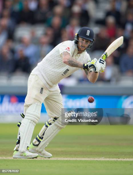 Ben Stokes of England batting during Day Two of the 3rd Investec Test Match between England and West Indies at Lord's Cricket Ground on September 8,...