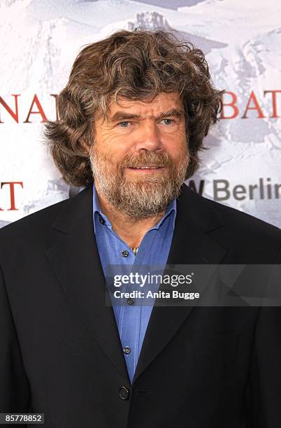 Extreme climber Reinhold Messner attends a photocall prior to a press conference to promote the movie "Nanga Parbat" on March 30, 2009 in Berlin,...