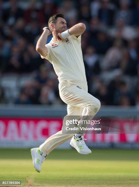 James Anderson of England during Day Two of the 3rd Investec Test Match between England and West Indies at Lord's Cricket Ground on September 8, 2017...
