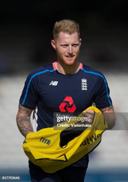 Ben Stokes of England during Day Three of the 3rd Investec Test Match between England and West Indies at Lord's Cricket Ground on September 9, 2017...