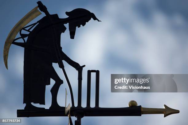 The Father Time weathervane during Day Three of the 3rd Investec Test Match between England and West Indies at Lord's Cricket Ground on September 9,...