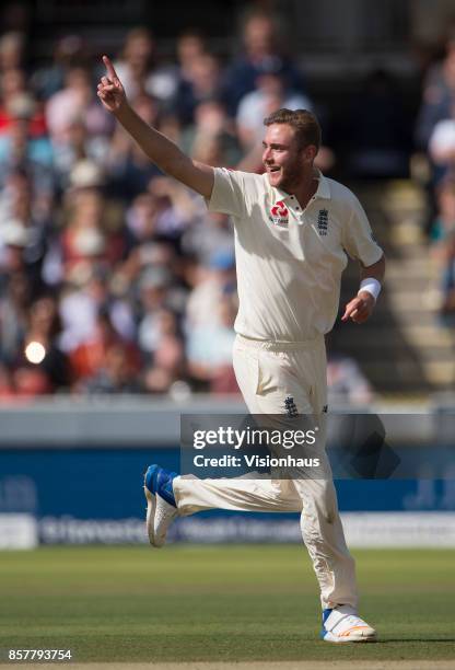 Stuart Broad of England during Day Three of the 3rd Investec Test Match between England and West Indies at Lord's Cricket Ground on September 9, 2017...