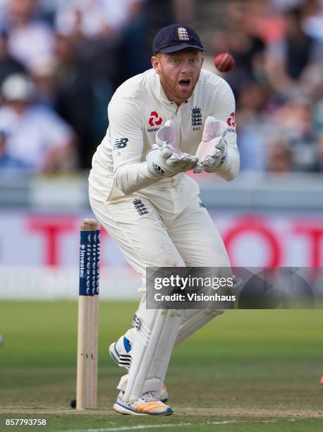 Jonny Bairstow of England during Day Three of the 3rd Investec Test Match between England and West Indies at Lord's Cricket Ground on September 9,...