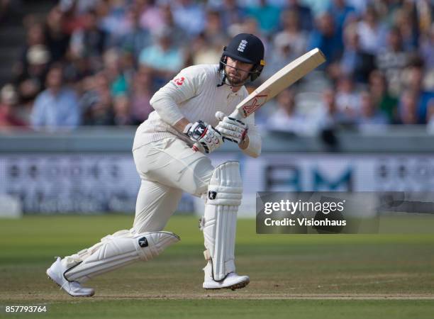 Mark Stoneman of England during Day Three of the 3rd Investec Test Match between England and West Indies at Lord's Cricket Ground on September 9,...