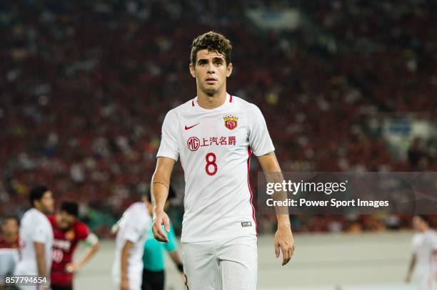 Shanghai FC Forward Oscar Emboaba Junior in action during the AFC Champions League 2017 Quarter-Finals match between Guangzhou Evergrande vs Shanghai...