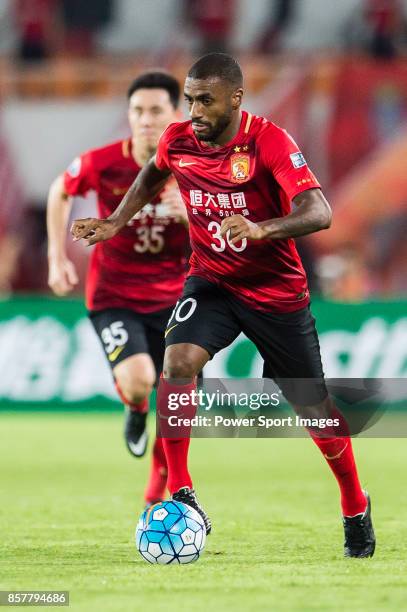 Guangzhou Forward Luiz da Silva in action during the AFC Champions League 2017 Quarter-Finals match between Guangzhou Evergrande vs Shanghai SIPG at...