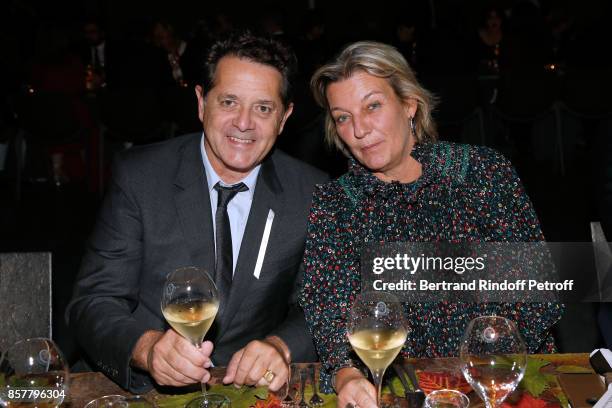 Palais de Tokyo President Jean De Loisy and guest attend the "Diner Surrealiste" to celebrate the 241th birthday of "Maison Louis Roederer" on...