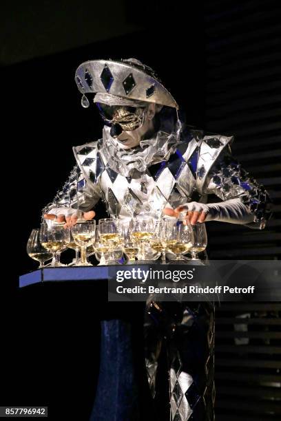 View of the show during the "Diner Surrealiste" to celebrate the 241th birthday of "Maison Louis Roederer" on October 4, 2017 in Reims, France.