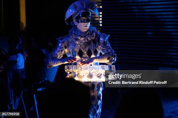 View of the show during the "Diner Surrealiste" to celebrate the 241th birthday of "Maison Louis Roederer" on October 4, 2017 in Reims, France.