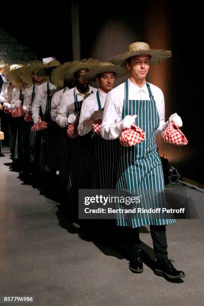 Illustration view during the "Diner Surrealiste" to celebrate the 241th birthday of "Maison Louis Roederer" on October 4, 2017 in Reims, France.