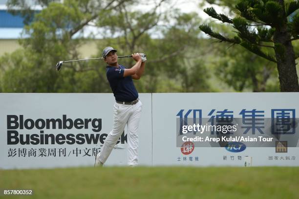 Peradol Panyathanasedh of Thailand in action during round one for the Yeangder Tournament Players Championship at Linkou lnternational Golf and...