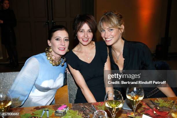Star Dancer Marie-Agnes Gillot, actresses Valerie Bonneton and Pauline Lefevre attends the "Diner Surrealiste" to celebrate the 241th birthday of...