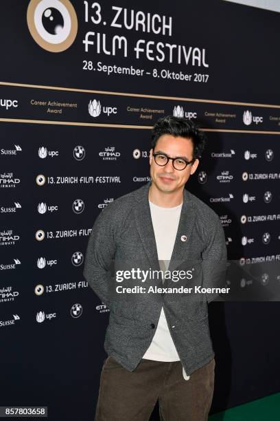 Burhan Qurbani, member of the jury for the focus on Switzerland, Austria and Germany, poses at a photocall during the 13th Zurich Film Festival on...