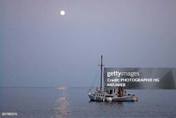 alone in the sea - insel skopelos stock-fotos und bilder