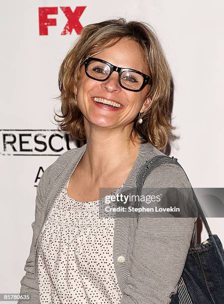 Actress Amy Sedaris attends the premiere of "Rescue Me" with a special performance by Denis Leary at Radio City Music Hall on April 2, 2009 in New...