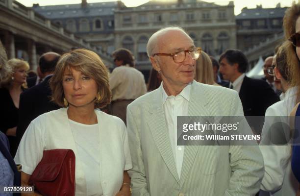 Gerard Oury avec sa fille Daniele Thompson a la Fete du cinema au ministere de la Culture le 28 juin 1994 a Paris, France.
