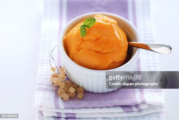 mango sorbet - sorbet stock pictures, royalty-free photos & images