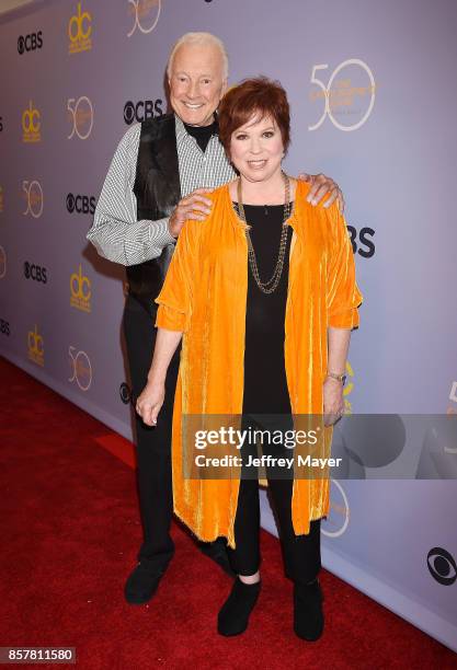 Actors Lyle Waggoner and Vicki Lawrence attend the CBS' 'The Carol Burnett Show 50th Anniversary Special' at CBS Televison City on October 4, 2017 in...