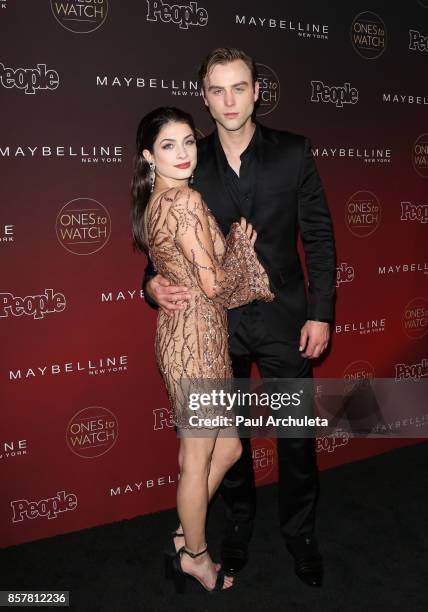 Actors Niki Koss and Sterling Beaumon attend People's "Ones To Watch" party at NeueHouse Hollywood on October 4, 2017 in Los Angeles, California.