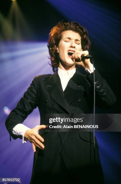 Celine Dion en concert a l'Olympia le 27 septembre 1994 a Paris, France.