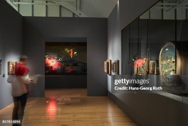 A view in the exhibition seen during the 'Diorama - Erfindung einer Illusion' exhibition preview at Schirn Kunsthalle on October 5, 2017 in Frankfurt...