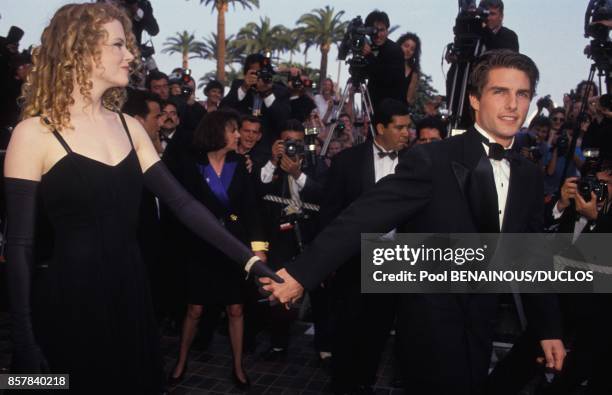 Tom Cruise et sa femme Nicole Kidman au 45eme Festival de Cannes le 18 mai 1992 a Cannes, France.