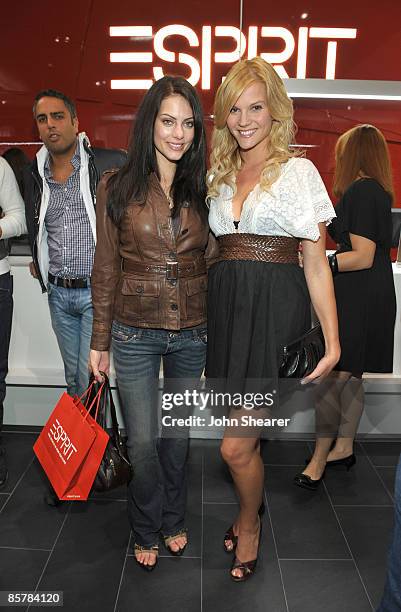 Julia Voth and Amber Borycki attend the grand opening celebration of Esprit Santa Monica at Esprit on April 2, 2009 in Santa Monica, California.