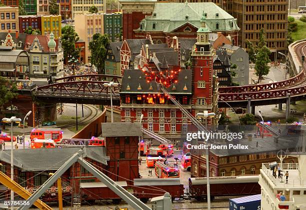 The Hamburg part of the "Miniatur Wunderland" is pictured on April 2, 2009 in Hamburg, Germany. The world's largest model railway and one of the most...