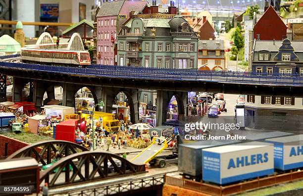 The Hamburg part of the "Miniatur Wunderland" is pictured on April 2, 2009 in Hamburg, Germany. The world's largest model railway and one of the most...